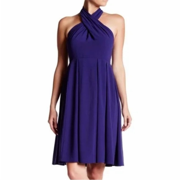 NWOT Halston Heritage Fit & Flare Halter Cocktail Dress size 4 - Picture 1 of 8